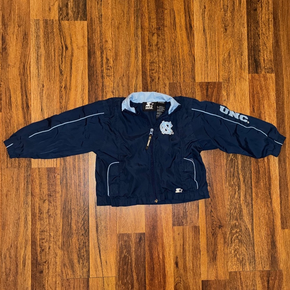 Starter UNC Tar Heels Toddler 5T Navy Blue Full Zip Windbreaker Jacket Logo